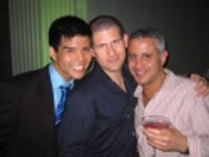 Telly Leung (Boq), Terry Goldman (ElectricArtists PR), and David Stone (Producer) Photo