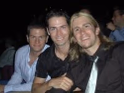 Avenue Q's Leo Daignault, La Cage's Clark Johnsen, Gavin Creel in the Stardust Theatr Photo