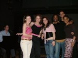 The happy cast smiles for the BroadwayWorld.com cameras
just after the show. Photo