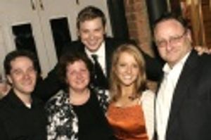 Melissa Rauch with parents Susan & David Rauch, brother Ben Rauch (left), and boyfrie Photo
