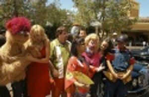 The cast checks out the Vegas strip Photo