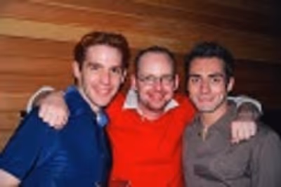 Mick Bleyer, Jamie McGonnigal and Scott Nevins are on hand
to wish the cast and crew Photo