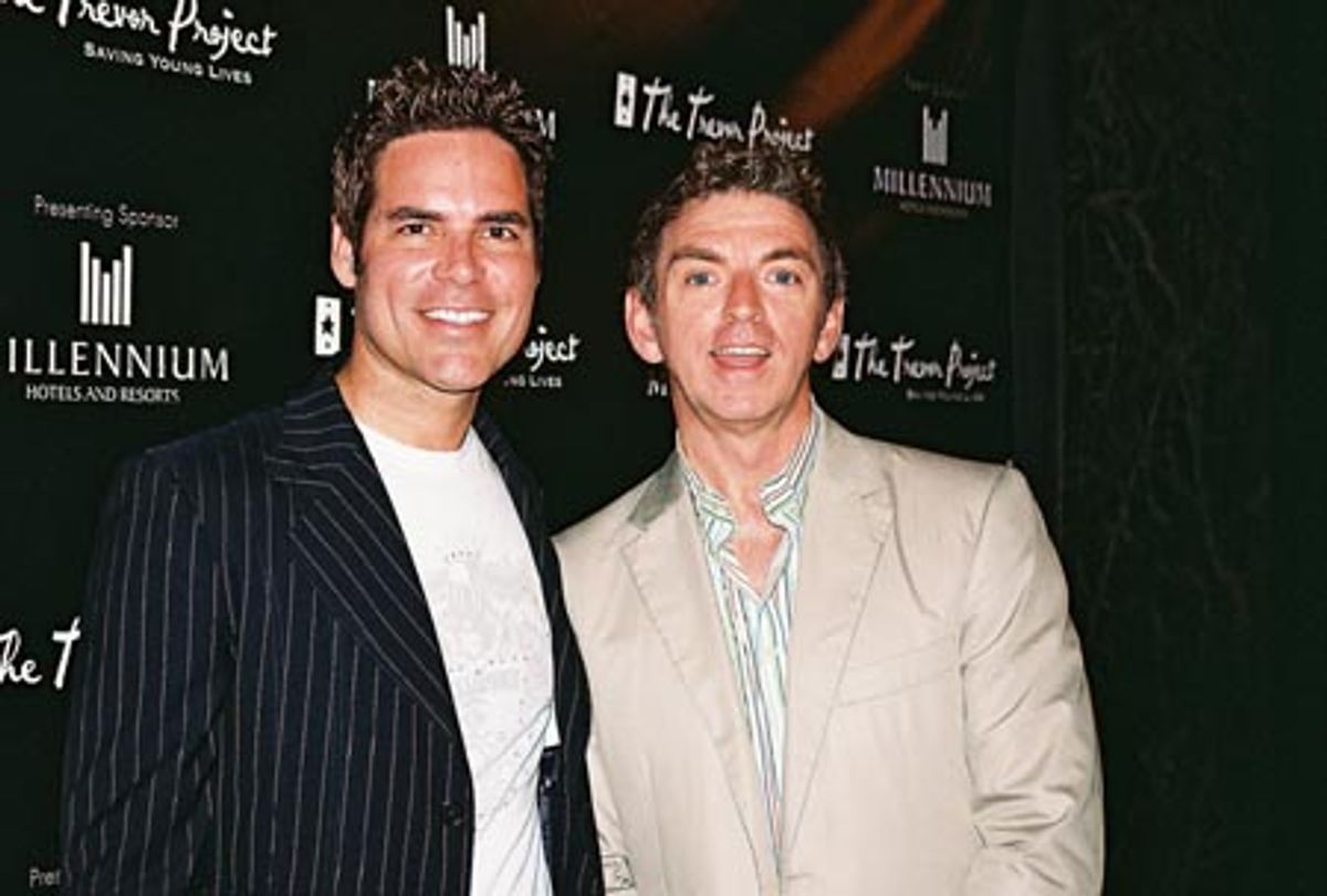 Jorge Valencia (Trevor Project, Executive Director) and Michael Patrick King (Host for the Evening, Sex In The City) at 