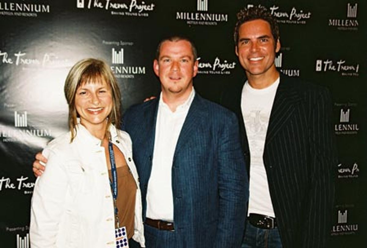 Peggy Rajski (Trevor Project, Co-founder), Diarmaid B. Sullivan and Jorge Valencia at 