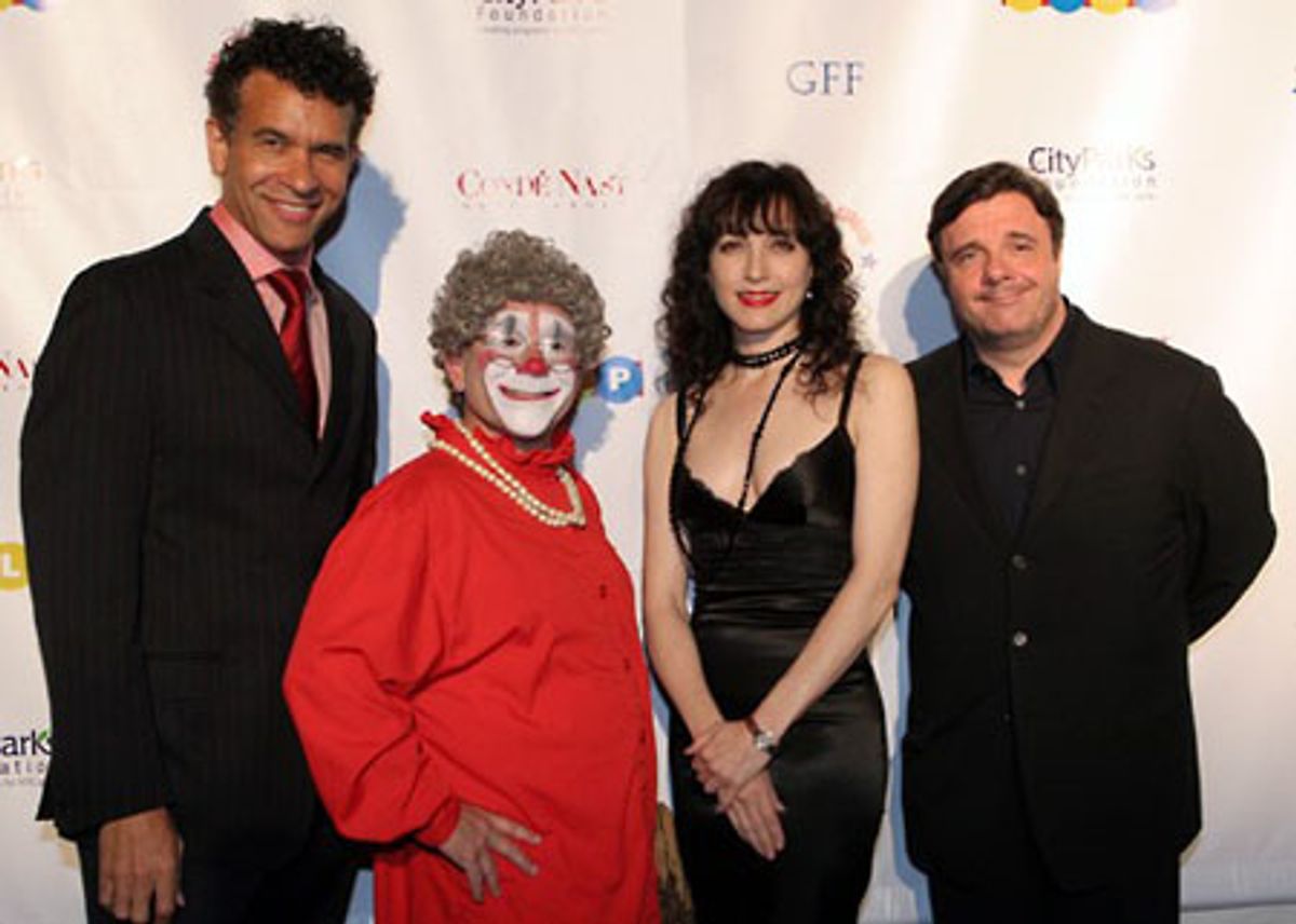 Brian Stokes Mitchell, Bebe Neuwirth, Nathan Lane, and Barry Lubin as Grandma the Clown at 