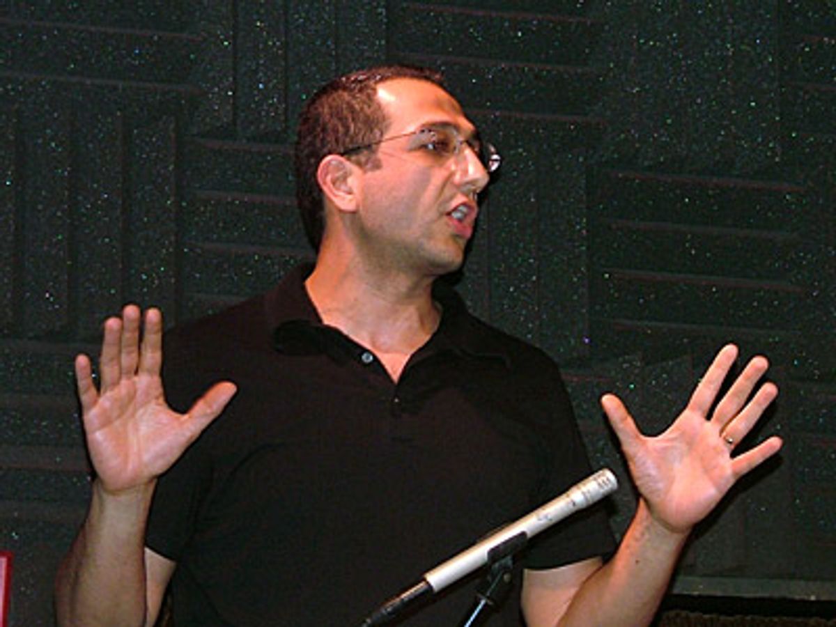 Ali Farahnakian (founder of the People's Improv Theatre)  at 