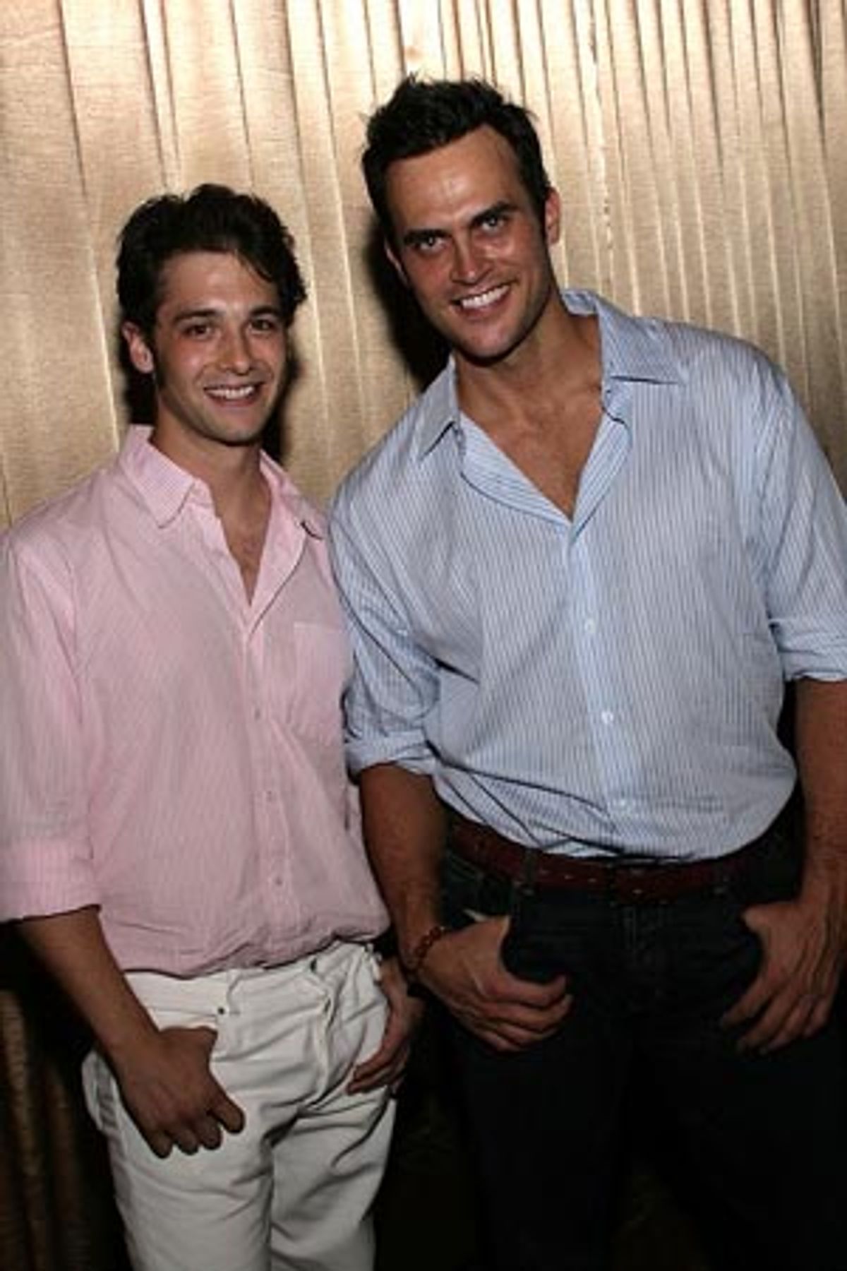 Joe Mandragona (Chad, All Shook Up tour) and Cheyenne Jackson at 
