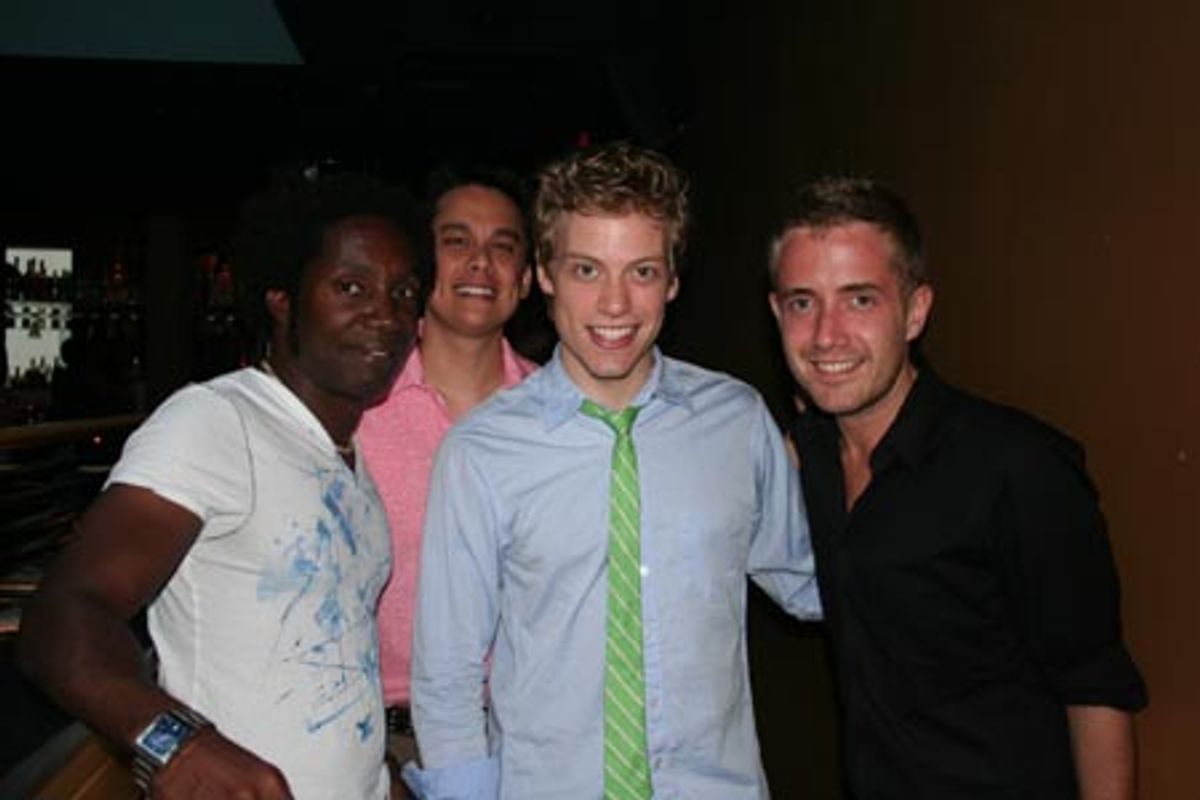 Barrett Foa and party guests at 