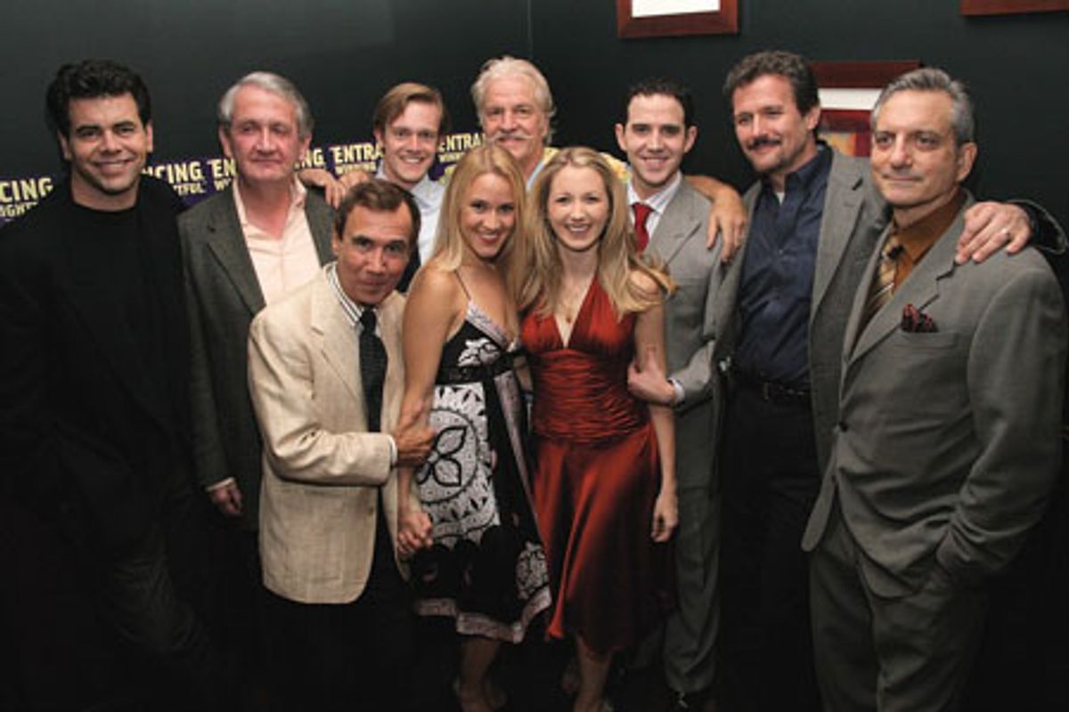 Burke Moses, John Deyle, Robert R. Oliver, Douglas Ullman Jr., Betsy Morgan, Leo Burmester, Sara Jean Ford, Santino Fontana, Paul Jackel, and Martin Vidnovic at 
