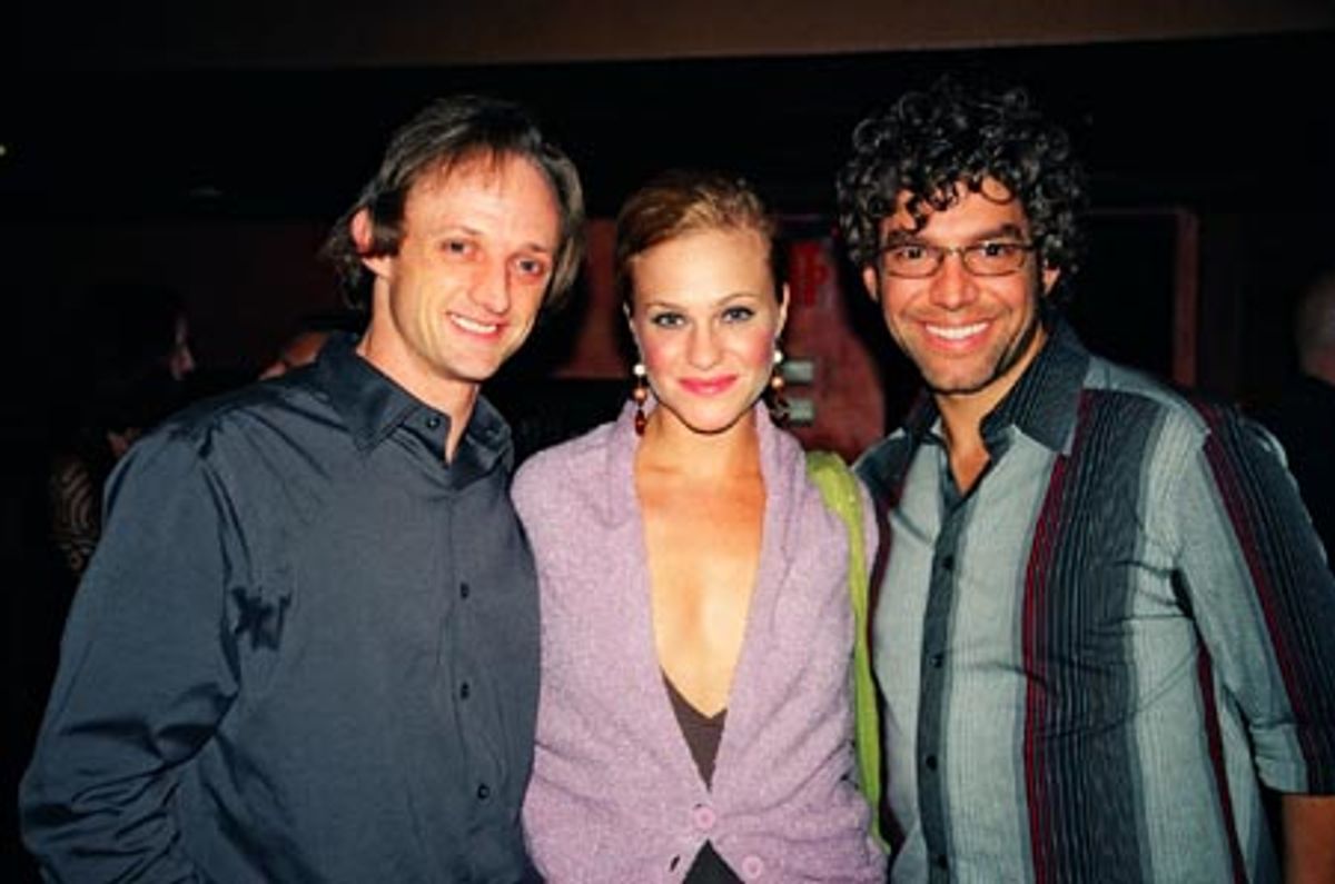 The Wedding Singer castmates Matt Allen and Nicolette Hart join Paul Stancato in celebrating Felicia Finley's guest star cameo at 