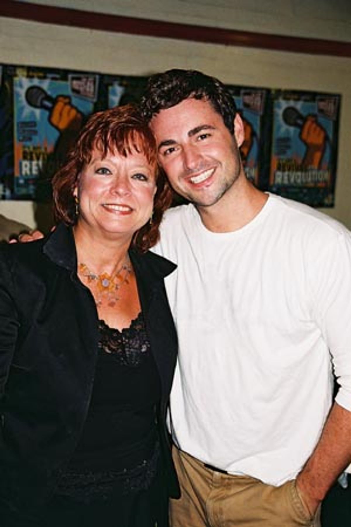 Max von Essen with his elementary school music teacher Andrea Patterson at 
