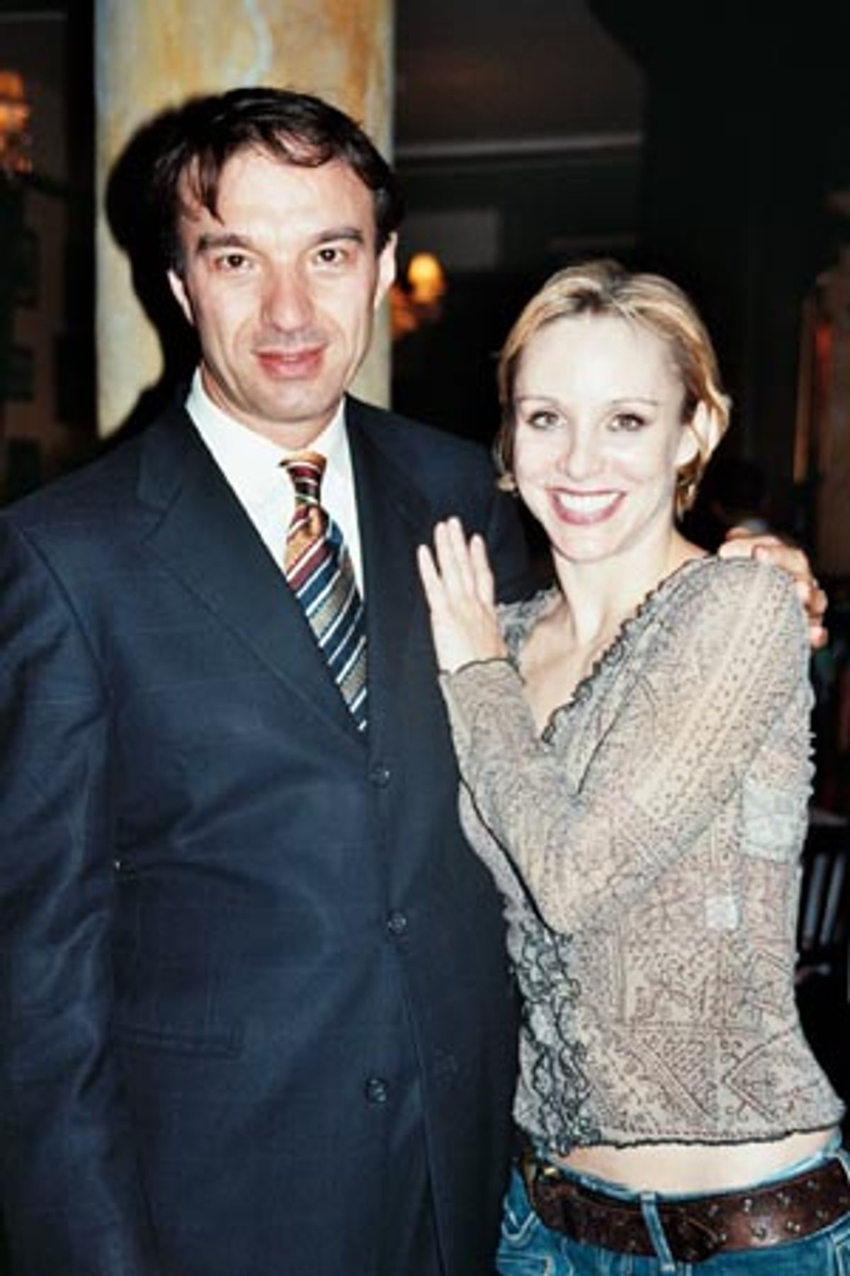 Charlotte dâ€™Amboise and Ilir Rizaj (Tonyâ€™s DiNapoliâ€™s Time Square Restaurant) at 