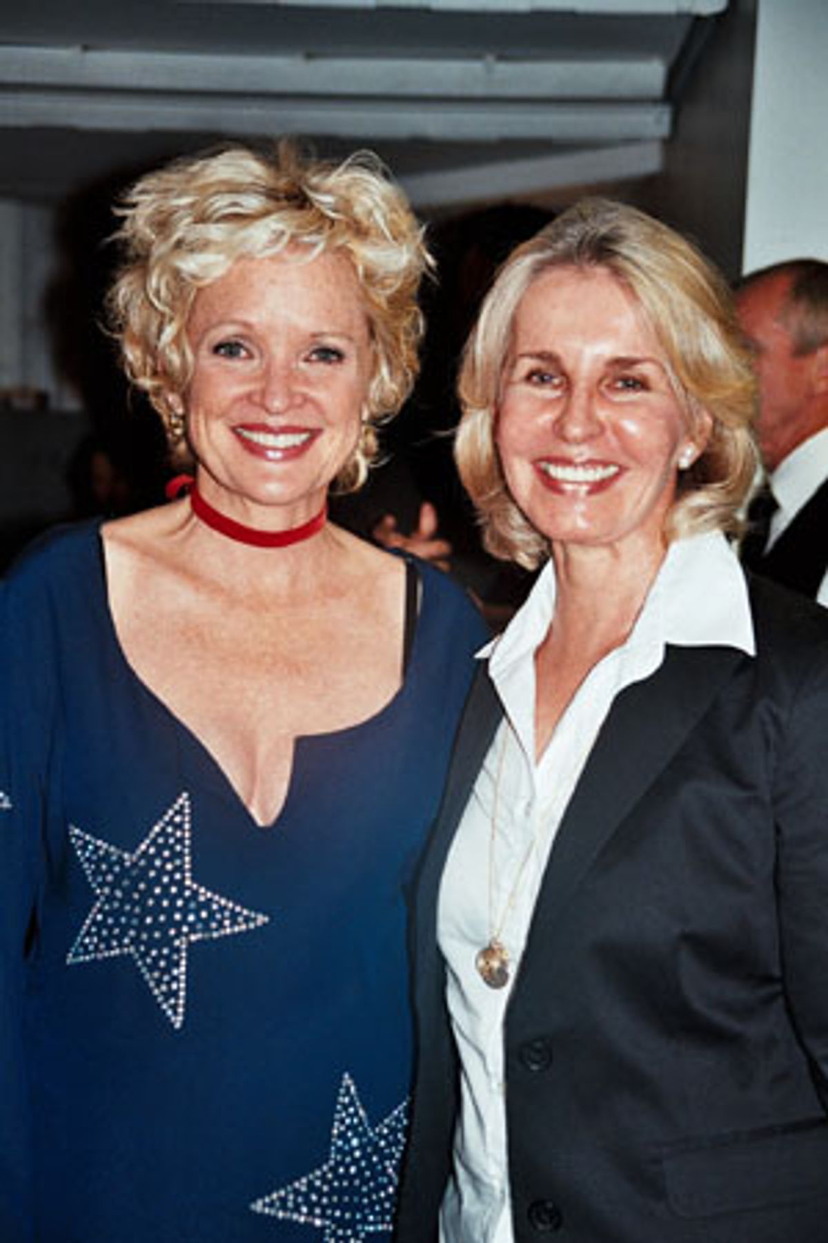 Writer/journalist Sally Quinn, who owns the actual Grey Gardens home with husband Ben Bradlee, with Christine Ebersole at 