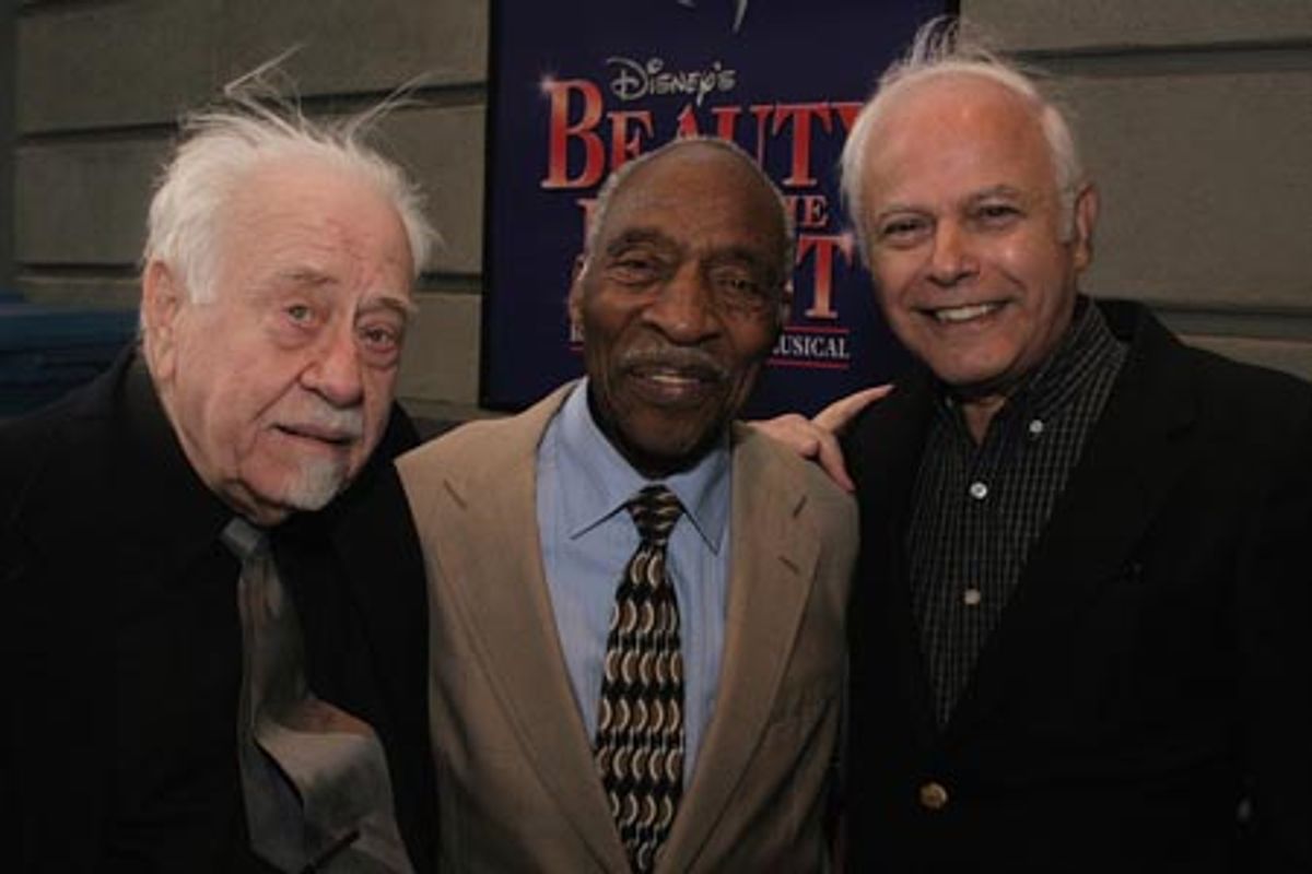 Abba Bogin (music director, How to Succeed, Guys and Dolls), Joe Wilder, and Ira Bernstein (retired Broadway General Manager/Producer) at 