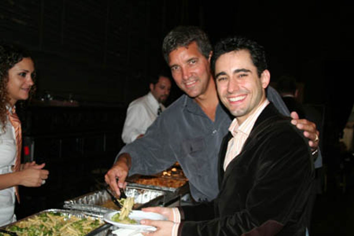 Bruce Dimpflmaier (General Manager Tony's DiNapoli Rest.) and John Lloyd Young at 