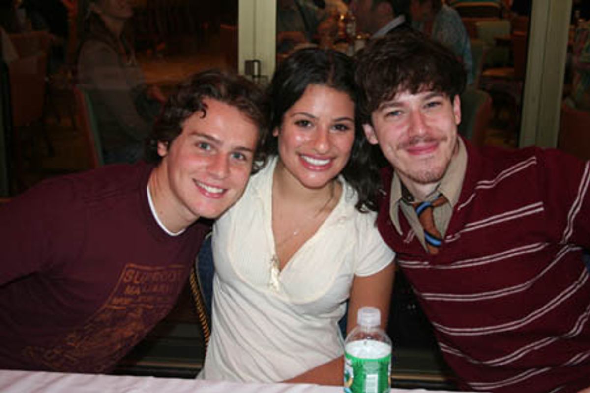 Jonathan Groff, Lea Michele and Jonathan Gallagher at 