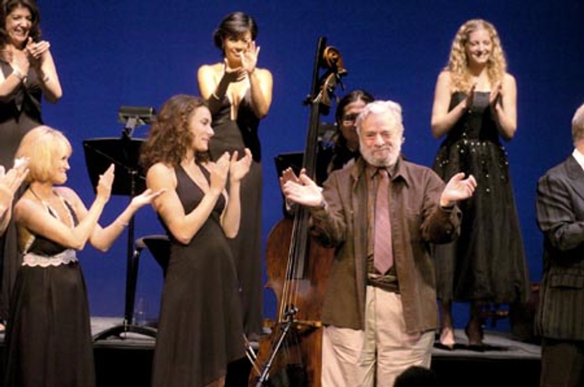 L-R, 1st row: Kristin Chenoweth, Laura Benanti, Stephen Sondheim; 2nd row: Diana DiMarzio, Angel Desai and Lauren Molina


 at 