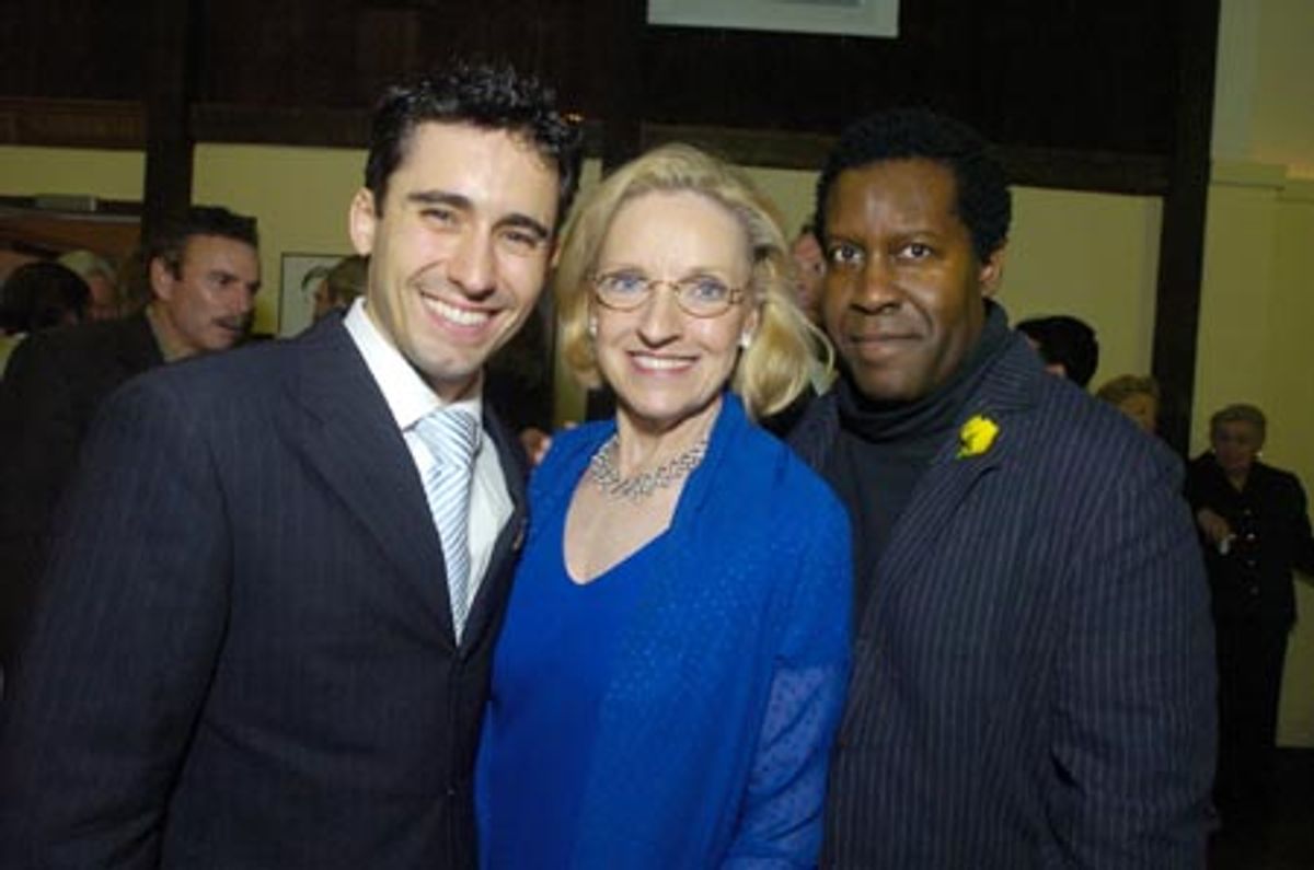 John Lloyd Young, Darlene Krenz and Tazewell Thompson, Westport Country Playhouse artistic director at 