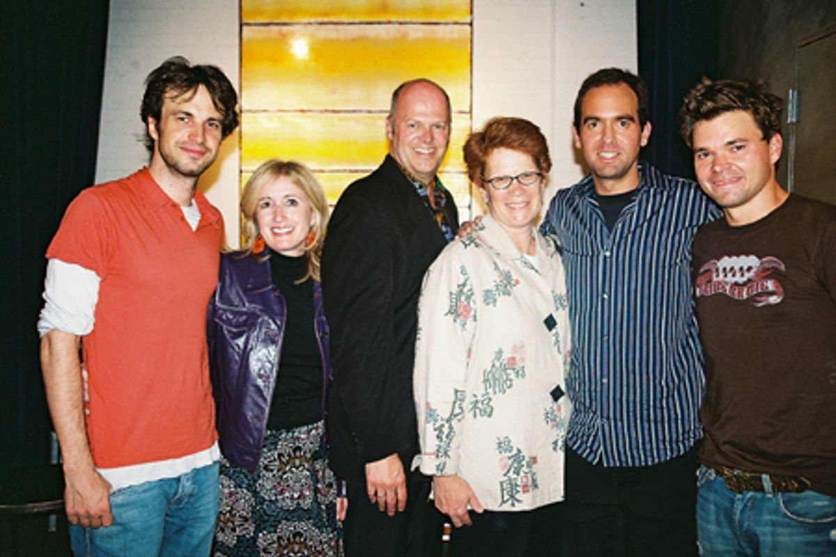 Daniel Goldfarb (Book), Paula Herold (Producer), Randy Adams (Producer), Sue Frost (Producer), David Kirshenbaum (Music & Lyrics) and Hunter Foster at 