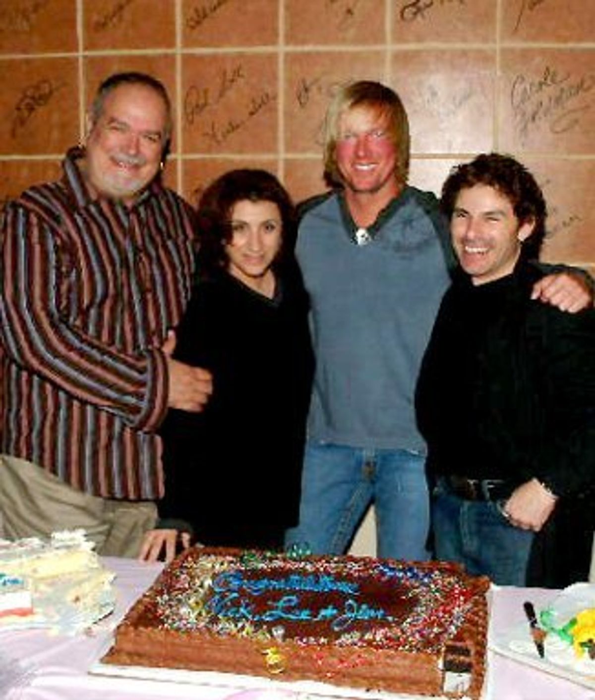 Ronn Goswick with Beehive creative team: Choreographer Lee Martino, Musical Director Jim Vukovich and Director Nick DeGruccio at 