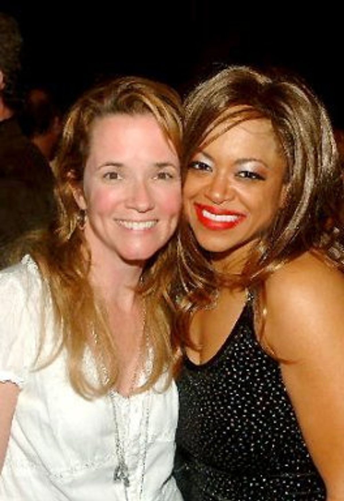 Lea Thompson with Beehive's Tina Turner, Stacy Francis at 