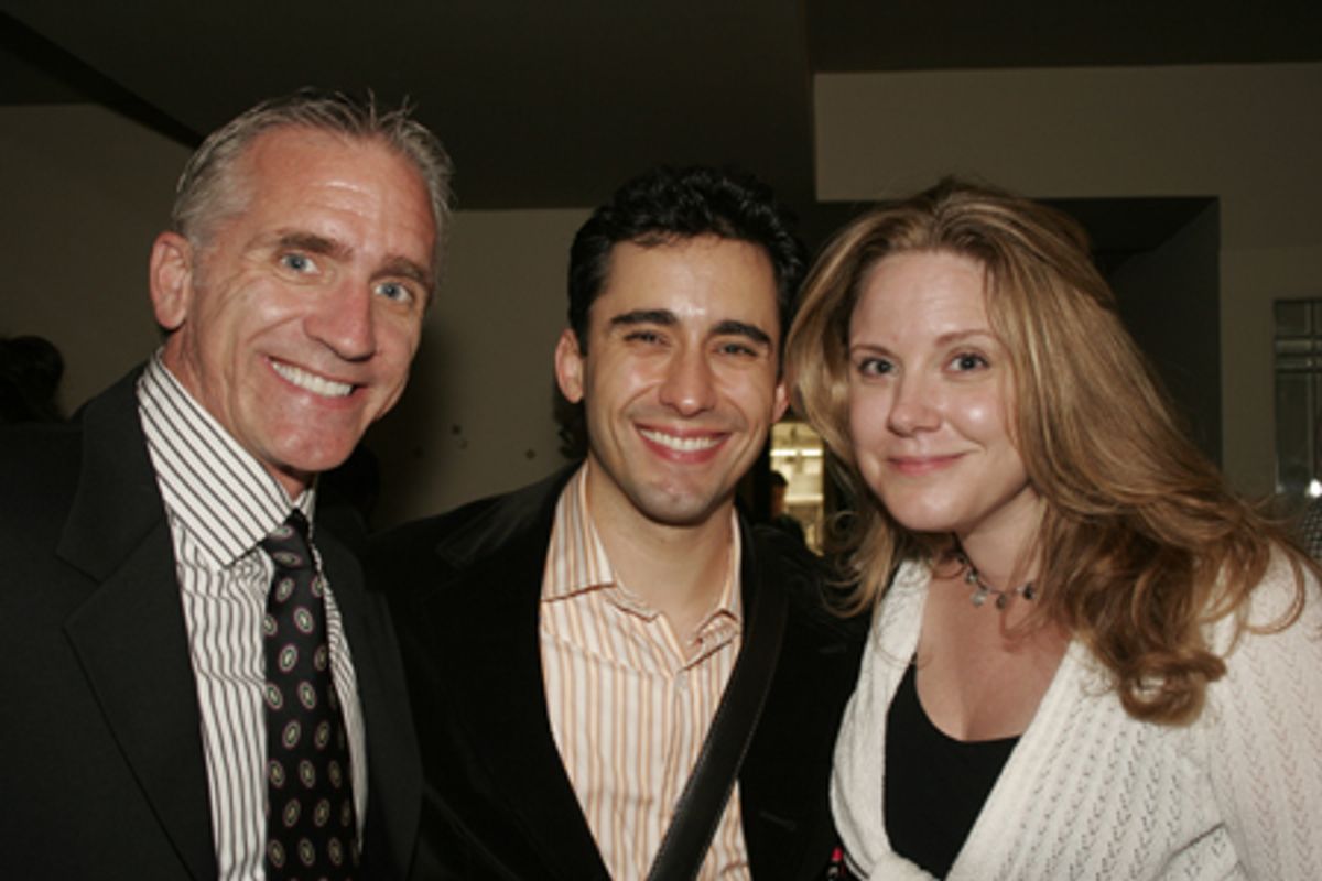 Mark S. Hoebee, John Lloyd Young and Alison Franck (Paper Mill Playhouse Casting Director) at 