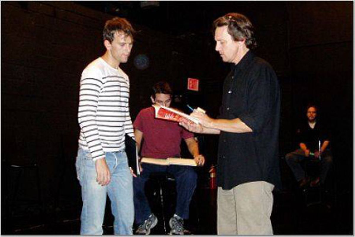 Andrew McCarthy directs Daniel Reichard and Keith Nobbs in rehearsal at 