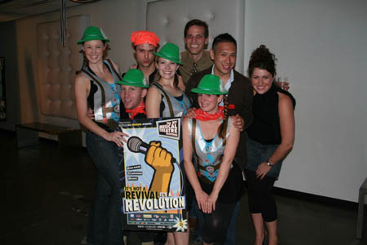 The NYMFette's along with David Leidholdt (NYMF, Sr. Associate Producer), Eric Louie (NYMF, Associate Producer) and Jaimie Mayer (NYMF, Broadway Idol, Associate Producer) at 