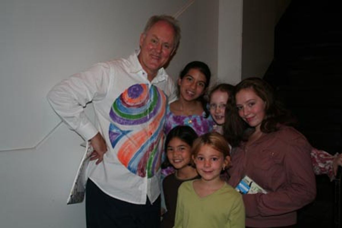 John Lithgow with members of the United Nations International School Choir at 