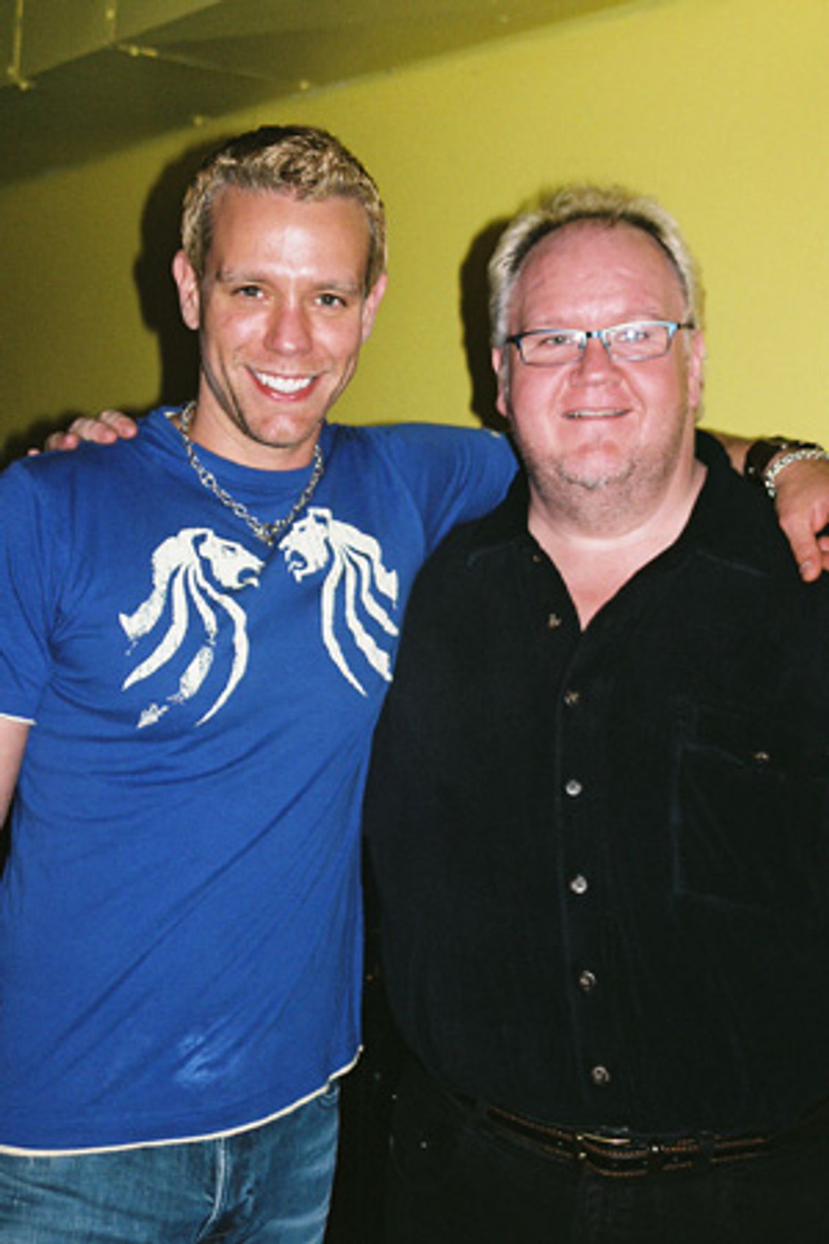Adam Pascal with the Metropolitan Room's Lennie Watts at 