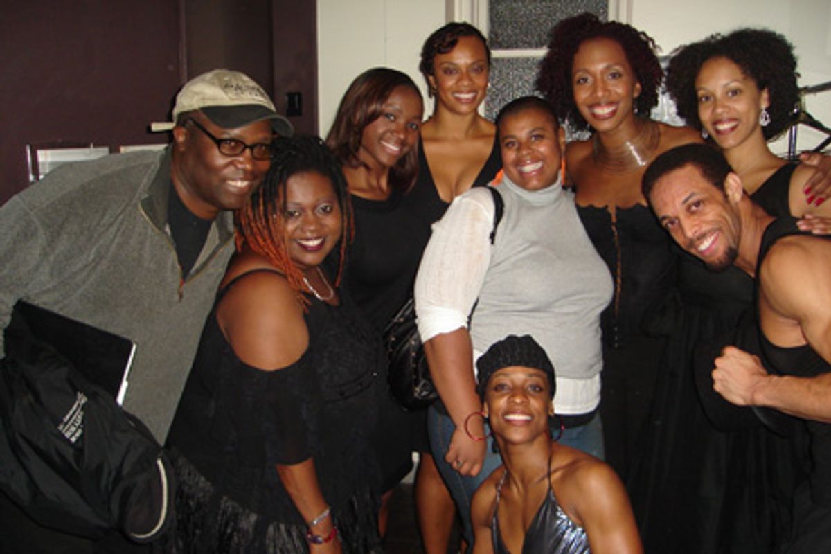 Francesca Harper with Jamal Story, Kemba Shannon, Maia Wilson, Saycon Sengbloh, and Jackie Arnold, and Krisha Marcano at 