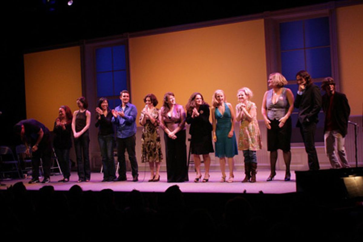 Arnie Mazer, Sharon Michaels, Katie Dietz, Angela Lin, Zach Shaffer, Julia Haubner Smith, Kimberly Stern, Betsy Werbel, Catherine Brunell, Megan Lawrence, Bridget Everett, Constantine Maroulis, Jim Boggia, and Kevin Kern at 