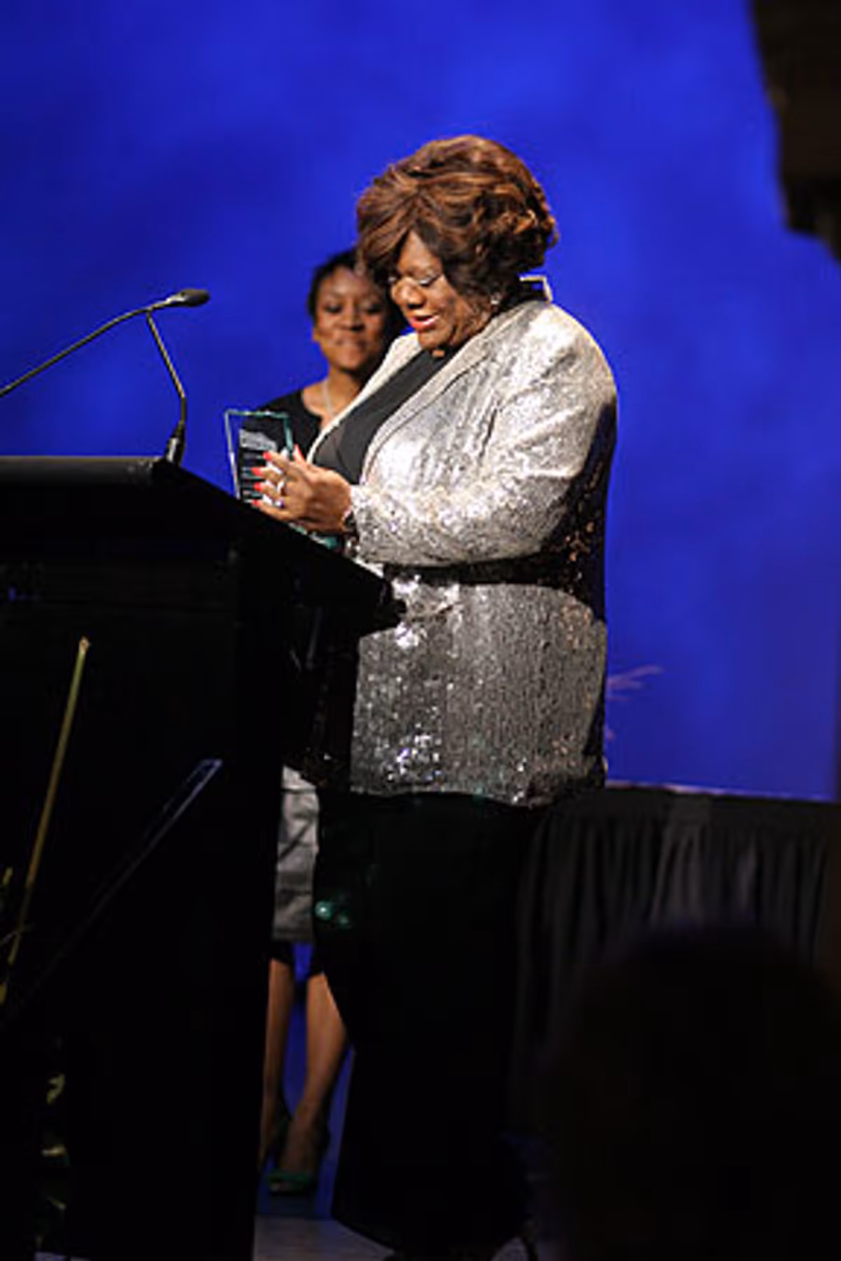 Ludeana M. Thomas, Ph.D, recipient of the Theatre Arts Eduction Award at Theatre Museum Awards