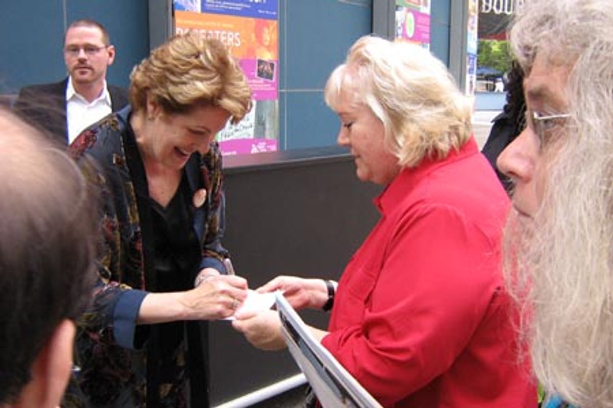 Lynn Redgrave and fan at 