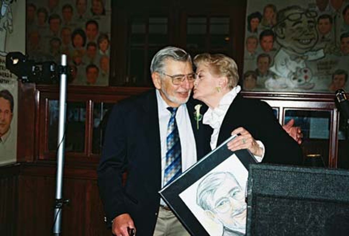 Biff Liff being congratulated by Angela Lansbury at 