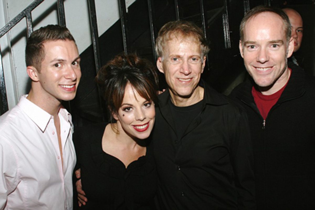 David Hyland (Makeup Artist), Leslie Kritzer, David Lewis and Michael Winther at 
