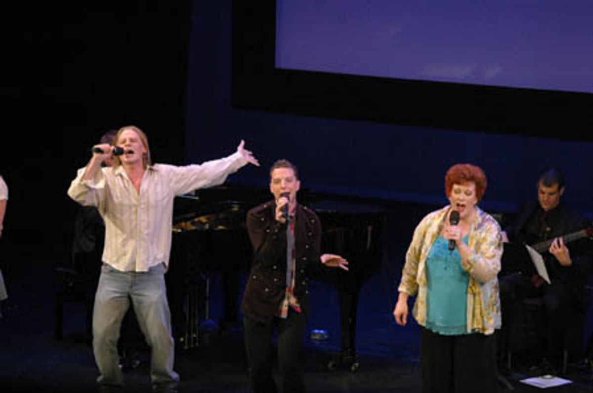 Taboo cast--Jeffrey Carlson, Euan Morton and Liz McCartney at 