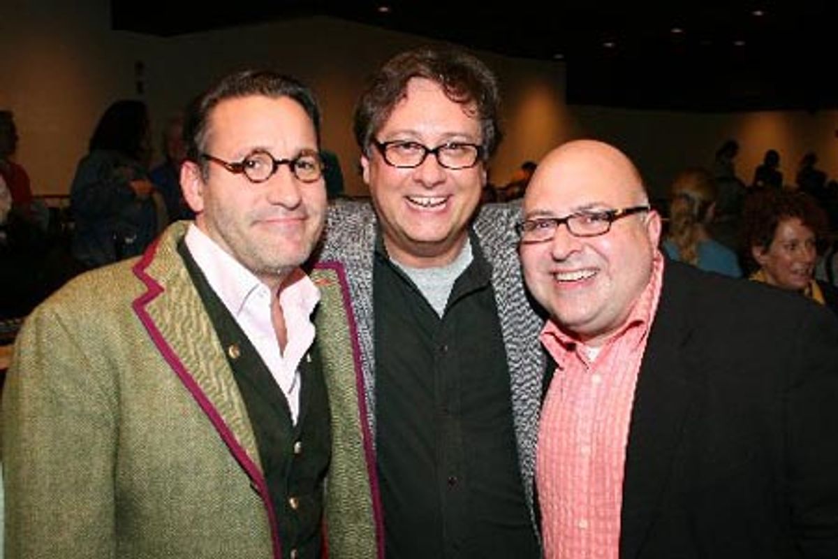 Well-wisher, Douglas Carter Beane and Frank DeCaro at 