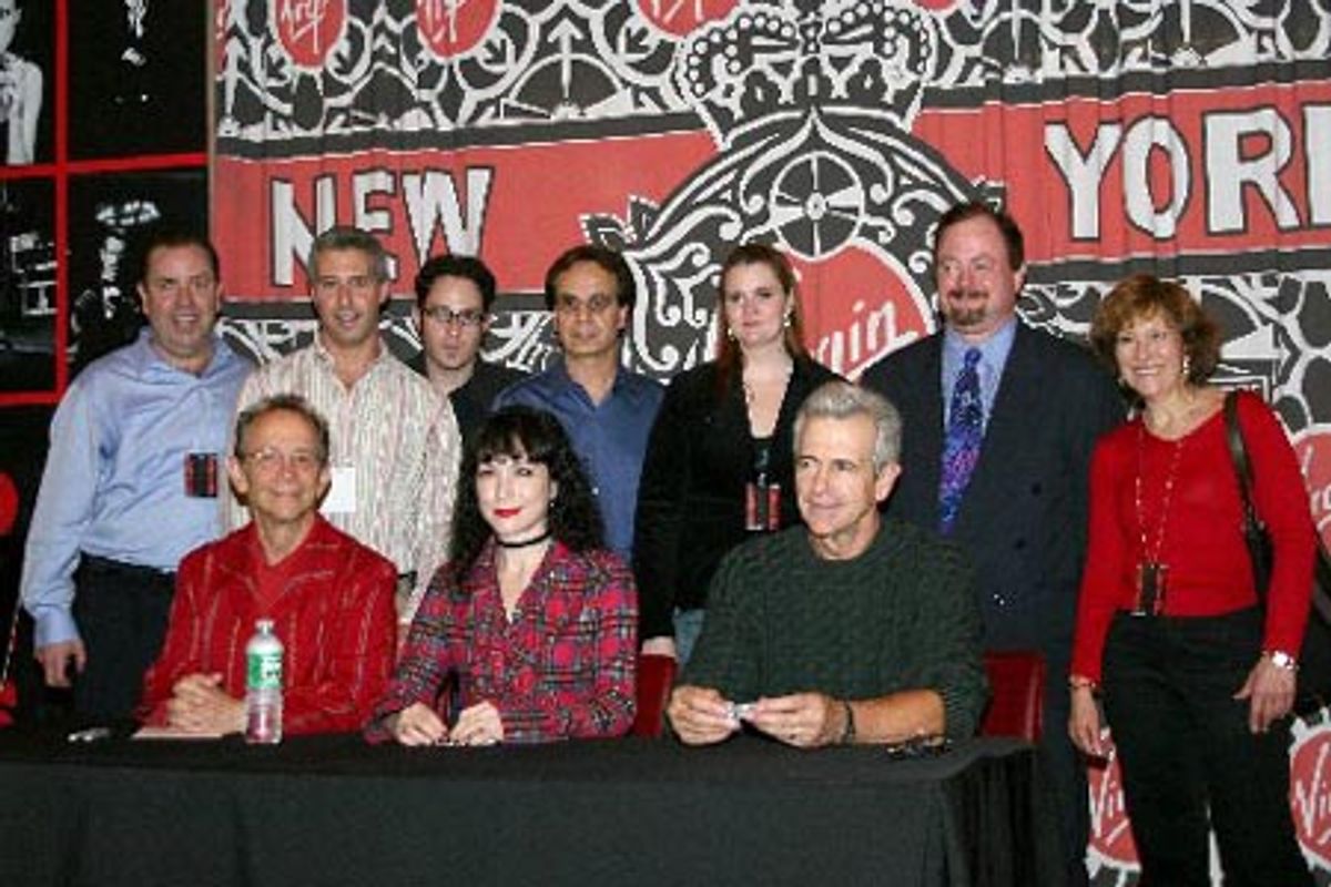 Joel Grey, Bebe Neuwirth and James Naughton with the Sony promotion team at 