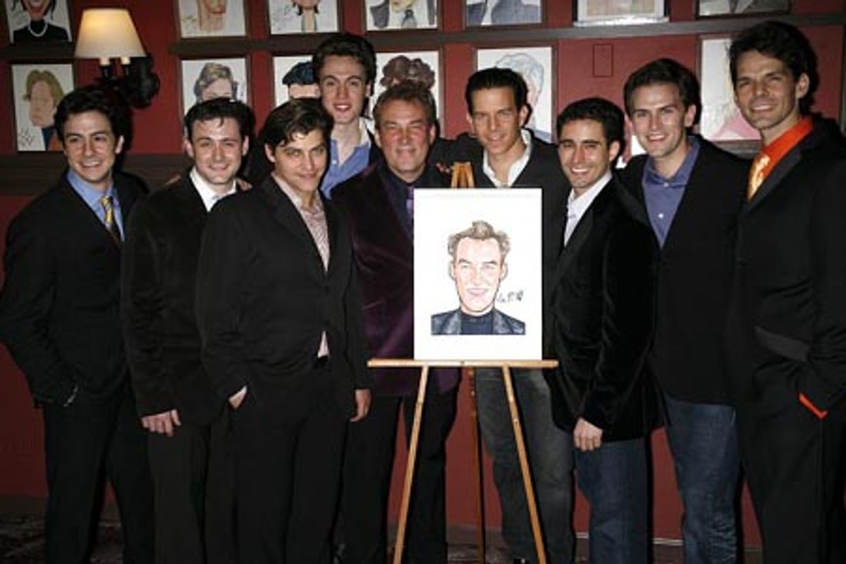  Christopher Kale Jones, Michael Ingersoll, Deven May, Erich Bergen, Des McAnuff, Christian Hoff, John Lloyd Young, Daniel Reichard and J. Robert Spencer at 