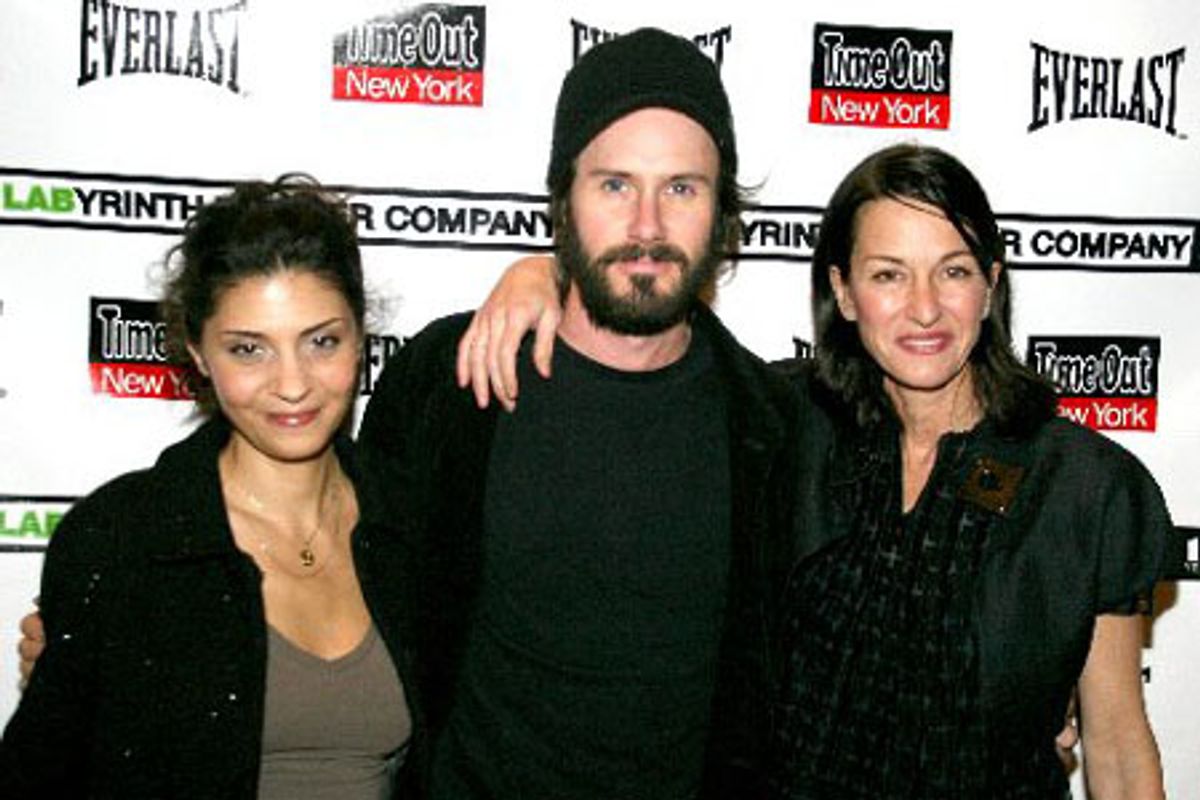 Josh Hamilton and Cynthia Rowley with a guest at 