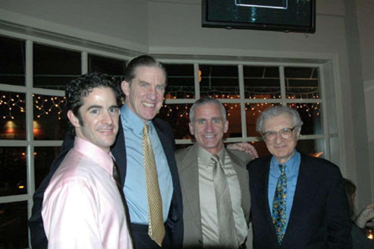 Andy Blankenbuehler, Nick Wyman, Mark Hoebee and Sheldon Harnick at 