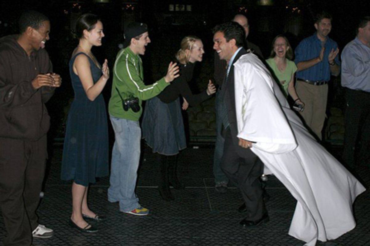 Rommy Sandhu with Ashley Brown and Mary Poppins cast at 