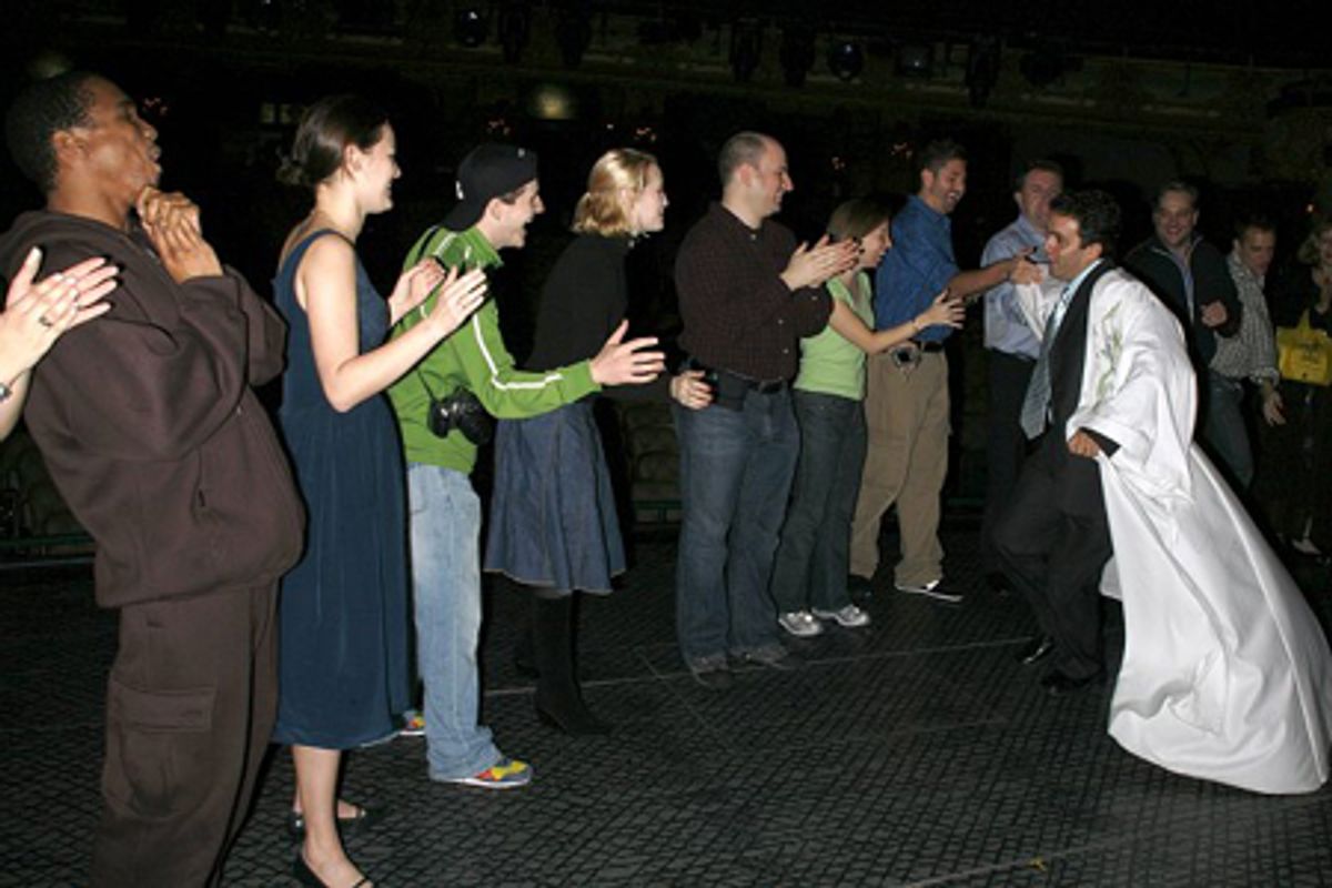 Rommy Sandhu with Ashley Brown and Mary Poppins cast at 