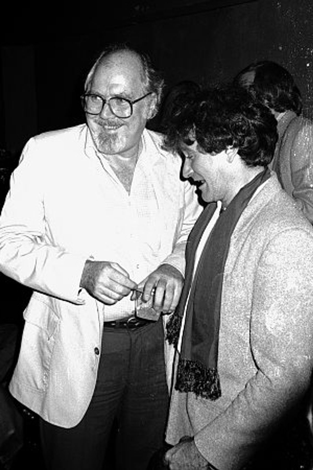 Robert Altman with Robin Williams at Time Bandits release party at 