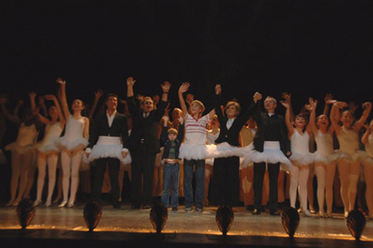  Curtain call (with cast) - Simon Cowell, Elton John, Harry Taylor, Liam Mower, Sharon Osbourne and Louis Walsh at 