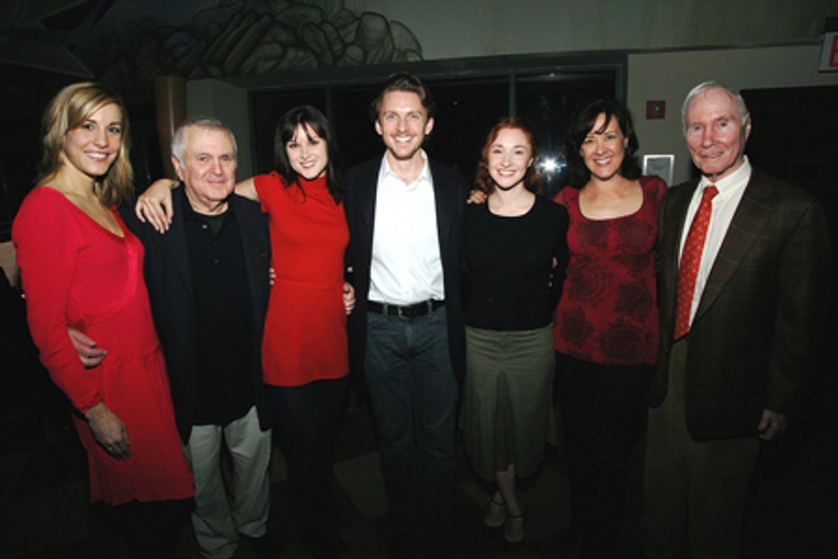 Brittany Marcin, John Kander, Jennifer Dunne, Jason Danieley, Nili Bassman, Karen Ziemba, and Roger Berlind at 