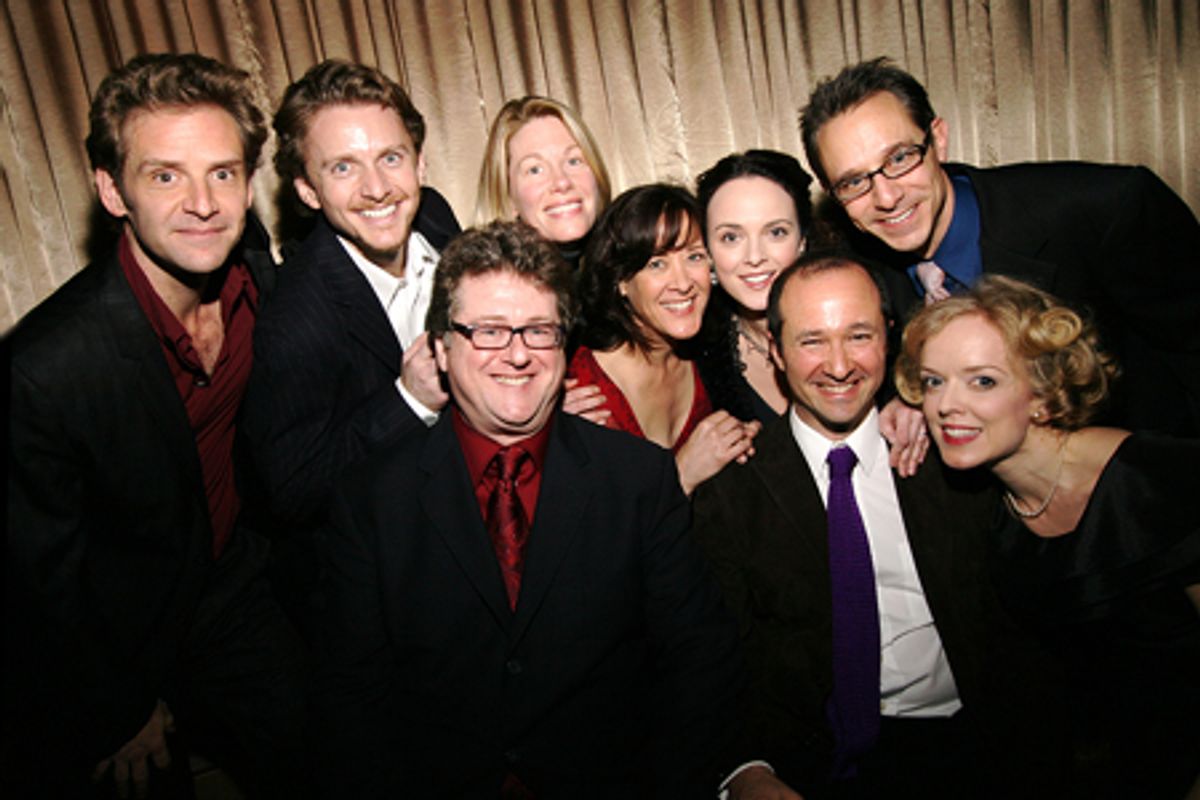 Malcolm Gets, Jason Danieley, Robert L. Freedman, Marin Mazzie, Karen Ziemba, Melissa Errico, Steven Lutvak, Price Waldman, and Nancy Anderson at 