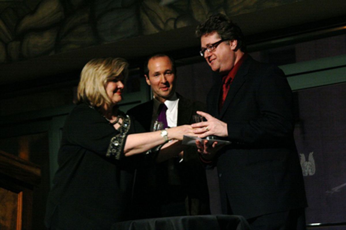 Debra Monk, Steven Lutvak and Robert L. Freedman at 