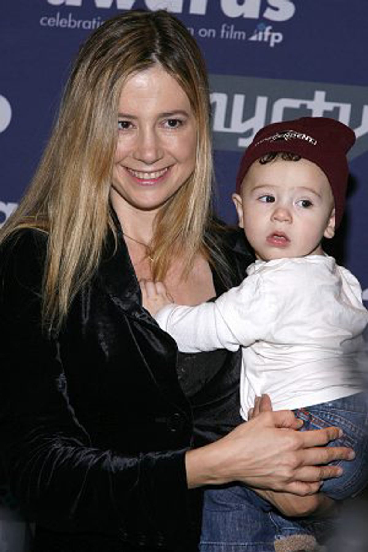 Mira Sorvino and son Johnny at 